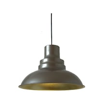 Dylight Retro Metal Sedefli Kahve Dekoratif Rustik Metal Sarkıt Avize Çap:30 Cm Beyaz