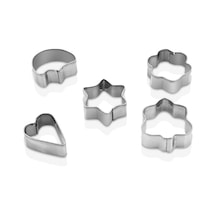 5 Pcs Metal Kurabiye Kalıp Kalp - Yıldız - Papatya - Ağaç 5468 Çok Renkli