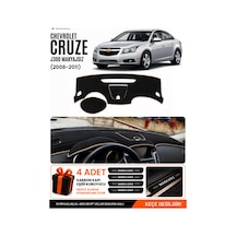 Chevrolet Cruze J300 Makyajsız 2008-2011 Uyumlu Torpido Örtüsü, Torpido Kılıfı - Siyah-bej - Ch006