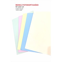Renkli Fotokopi Kağıdı A4 50 Adet Karışık renk