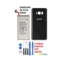 Samsung Galaxy Uyumlu S8+ Plus G955f Arka Cam Kapak Batarya Kapağı Siyah+batarya Pil Eb-bg955abe+montaj Set