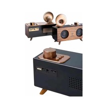 Bluetooth Nostalji Speaker Radyo Gramofon Ahşap Renk