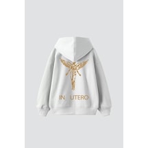 Nirvana Sırt Baskılı Unisex Oversize Beyaz Beyaz