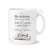 Dünyanın En İyi Dedesi Yazılı Kupa Bardak Dedeye Özel Hediye Beyaz / Çok Renkli