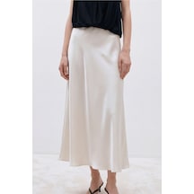 Suud Collection Ekru Saten Etek