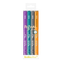 Scrikss Festival Jel Tükenmez Kalem 0.7 Mm Vivid Renkler 4'lü Blister-2 Çok Renkli