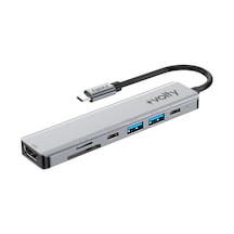 Type-c Çoğaltıcı Hub 7 İn 1 4k Hdmı, 100w Pd, Sd/tf, Usb 3.0, Alüminyum V0301004 Standart
