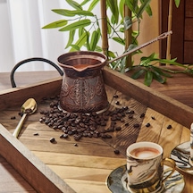 Ayvalıı Metal Desenli Cezve No:6 - Kahverengi - 390 Ml Çok Renkli