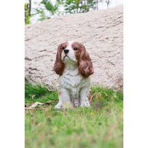 Gift 87803-c Kahverengi/beyaz Kral Charles Spaniel Oturan Heykel