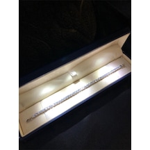 Vog Su Yolu 4mm Zirconia Taşlı Beyaz Renk 925 Ayar Gümüş Sevgiliye Eşe Anneye Hediye Bileklik