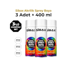 Sibax Akrilik Sprey Boya 3 Lü Beyaz Set 400 Ml X 3 Adet 0