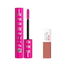 Maybelline New York Lash Sensational Firework Maskar& Mini Super Stay Matte Ink Likit Mat Ruj - 65 Seductress Makyaj Seti 0