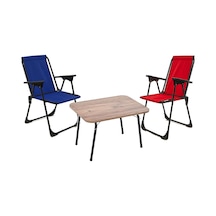 Exent 45x60 Katlanır Masa + 2 Adet Kamp Sandalyesi, Çift Dikişli 120 Kg Kapasiteli-kır-lac-atl Çok Renkli