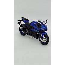 Yamaha Yzf-r3 1:12 Diecast - Parlak Mavi Karbon Detaylı Motosiklet Modeli
