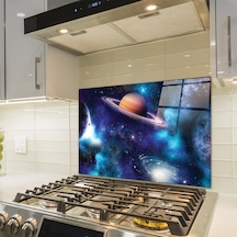 Decorita Cam Ocak Arkası Koruyucu Galaksi Desen Renkli 49.5 CM x 76 CM