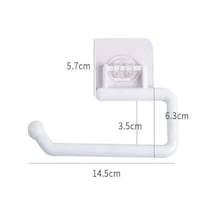 Geeksen Küçük Boy Mutfak Piliç Kağıdı Tutucu - Delme Yok Pp Malzeme - Beyaz Renk - 14.5cm X 6.3cm X 7.5cm