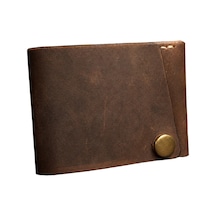 Huggy Craft Crazy Horse Hakiki Deri İnce Cüzdan Vintage Kahverengi Kartlık