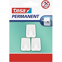 Tesa Permanent Askı Plastik Küçük Dikd. Beyaz 3adt 66606