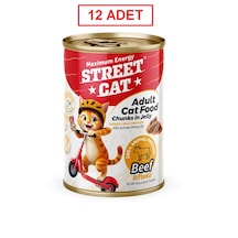 Street Cat Chunks İn Jelly Biftekli Kedi Konserve 400gr 12li
