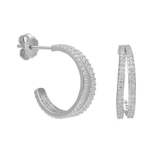Çift Halka Küpe 717080 Silver Gümüş