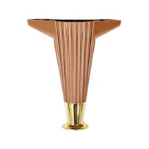 15cm - Kahverengi - Gold Uçlu Plastik Mobilya - Koltuk Ayak Çok Renkli