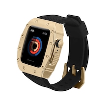 Watch 44mm Uyumlu Krd-65 Zore Kordon-siyah-gold