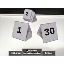 Şeffaf Etiket Pvc İsimlik Masa Numaraları Çift Yön 1-30 Arası Ayaklı Numaralar