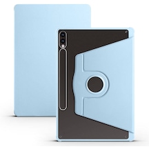Mutcase - Galaxy Uyumlu Galaxy Tab S9 Plus - Kılıf Kalem Bölmeli Dönebilen Stand Olabilen Termik Tablet Kılıfı - Mavi