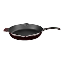 Lava Metal Premium Serisi - Döküm Kızartma Tavası, Yuvarlak, 28 Cm, Majolik Mor Çok Renkli