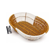 Oval Hasır K.rengi - Beyaz Ekmek Sepeti 28x20cm 5616 Diğer