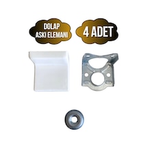 Dolap Askı Elemanı Mobilya Duvar Askı Aparatı Beyaz 4 Adet Beyaz