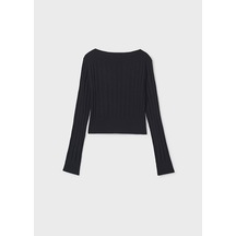 Mayoral Siyah Kız Çocuk Ribanalı Kazak 7313 Siyah