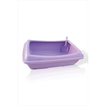 M3 Decorium Dev Büyük Mor Kürekli Kedi Kum Havuzu Kabı Tuvaleti 67 x 47 x 19 CM