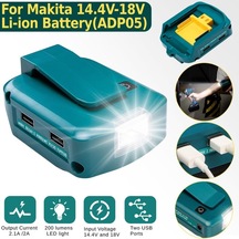 Jms Makita 14.4-18v İçin Uyumlu Led Işıklı Çift Usb Güç Kaynağı Şarj Cihazı Li-ion Pil Adaptörü