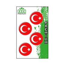 Türk Bayrağı 2 3x3 Cm Dörtlü Damla Etiket Çok Renkli