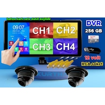 Dvr Dokunmatik Ekran 2 Adet 1080p Ahd 150'' Ultra Mini Kamera