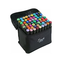 Tr 60'li Keçeli Kalem Seti - Çift Taraflı Profesyonel Marker Kalem Çizim Ve Boya Kalemi Seti Siyah Çantalı, Stand Genel