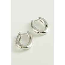 Oval - 513 - Trend Metal Küpe - Nazblsmm - Gümüş Rengi