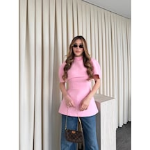 Laluvia Pembe Pelerinli Straplez Bluz - 1101 Pembe
