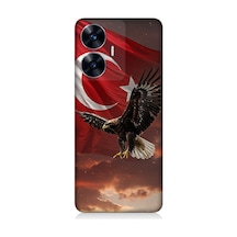 Realme C55 Uyumlu Bayrak Kızıllıkta Kartalın Kanatları Desenli Silikon Kılıf Çok Renkli