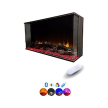 Arif Şömine Dekoratif Elektrikli Şömine - 100x35x25 Cm - Kumanda, Bluetooth Hoparlör Ve Odun Sesi