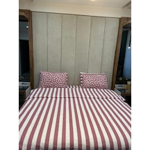 Nevresim Takımı Çift Kişilik & %100 Pamuk Poplin Kumaş Brd Çzg Çok Renkli