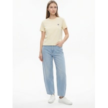 Boxy Fit Kadın Tshirt K.kol Light Yellow
