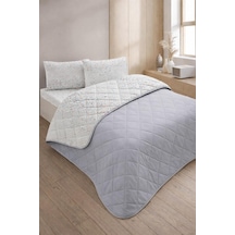 Formeya Kapitoneli Çift Kişilik Desenli Pike - Yatak Örtüsü Takımı 200x230 Cm - 2 Adet Yastık Kılıflı Gri Çok Renkli