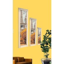 3 Lü Ofis Dekor Ayna 121x23 80x23 63x23 Ahşap
