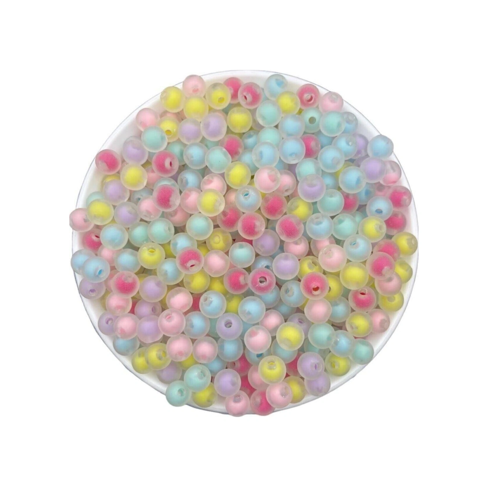 50gr 10mm Mat Içi Boncuklu Karışık Renkli Yuvarlak Boncuk,takı Boncuğu