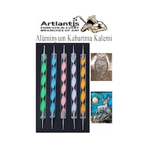 Alüminyum Kabartma Kalemi 5 Li 1 Paket Aliminyum Folyo Kabartma Çift Uçlu Akrilik Saplı İzleme Noktalama Kalemi Gravür