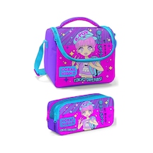 Coral High Mor Pembe K-Pop Kız Çocuk Beslenme Çantası Seti