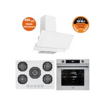 Eminçelik Ve AFM Tech 22 386 + FM7701 + FM3301 Beyaz Ankastre Set