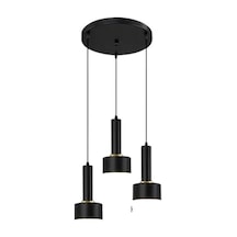 Rsylight Retro Metal Modern Dekoratif Rustik 3 Lü Siyah Avize Siyah